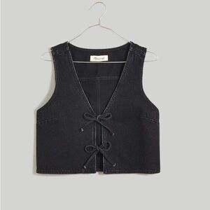 BNWT Madewell black denim tie vest size 14